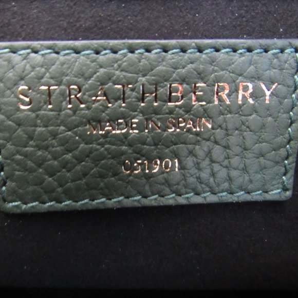 Strathberry Lana Midi Bucket Bag Bottle Green Never Used - Picture 8 of 10